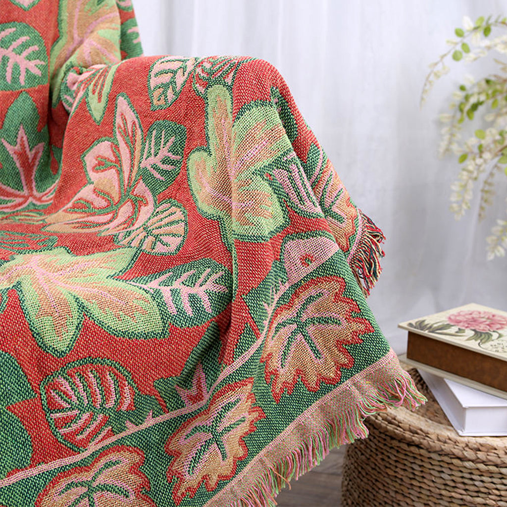 Retro tassel woven blanket
