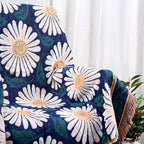 Cotton-Poly Daisy Woven Blanket