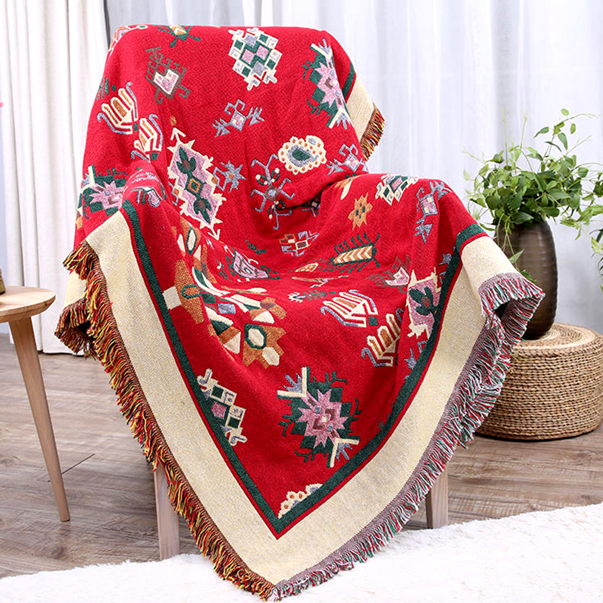 Reversible Bohemian Woven Blanket