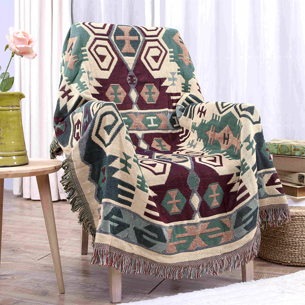 Geometric Jacquard Woven Blanket