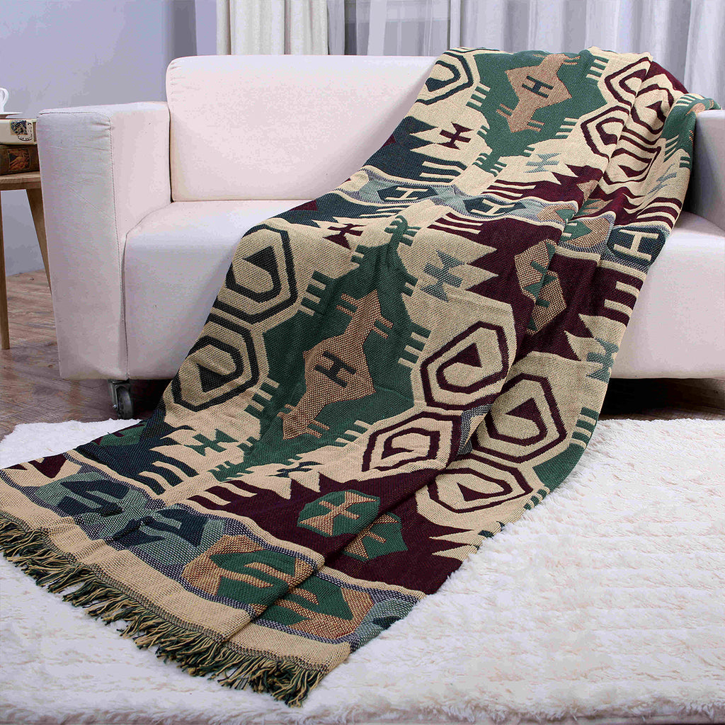 Geometric Jacquard Woven Blanket