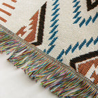 Vintage Polka Dot Woven Poly-Cotton Blanket