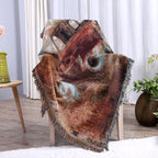 Vintage Oil Painting Truck Woven Blanket