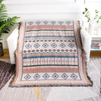 Morandi Geometric Woven Blanket