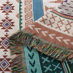 Morandi Geometric Woven Blanket