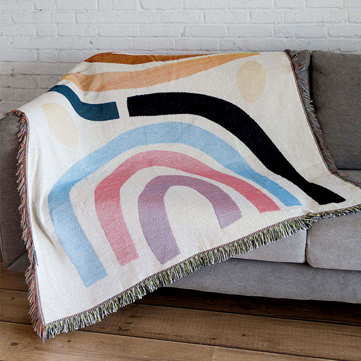 Warm Floral Woven Blanket