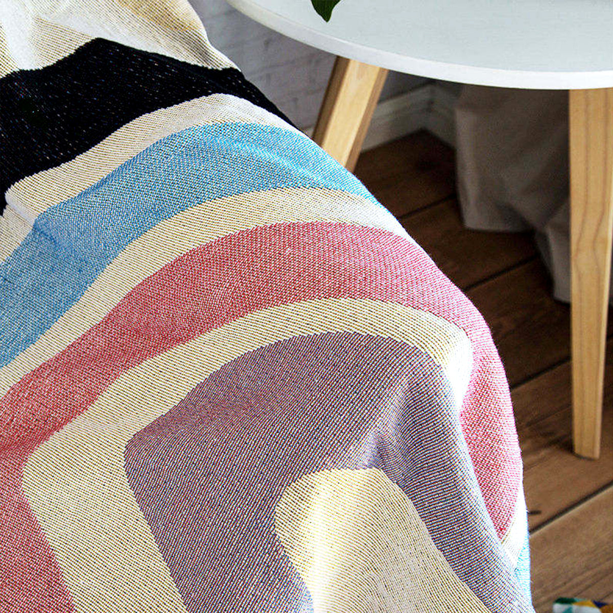 Warm Floral Woven Blanket