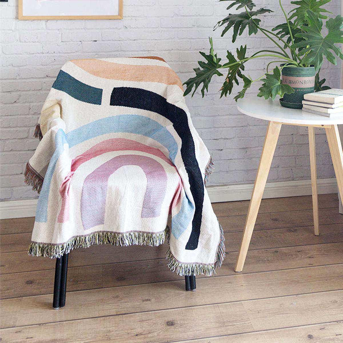 Warm Floral Woven Blanket