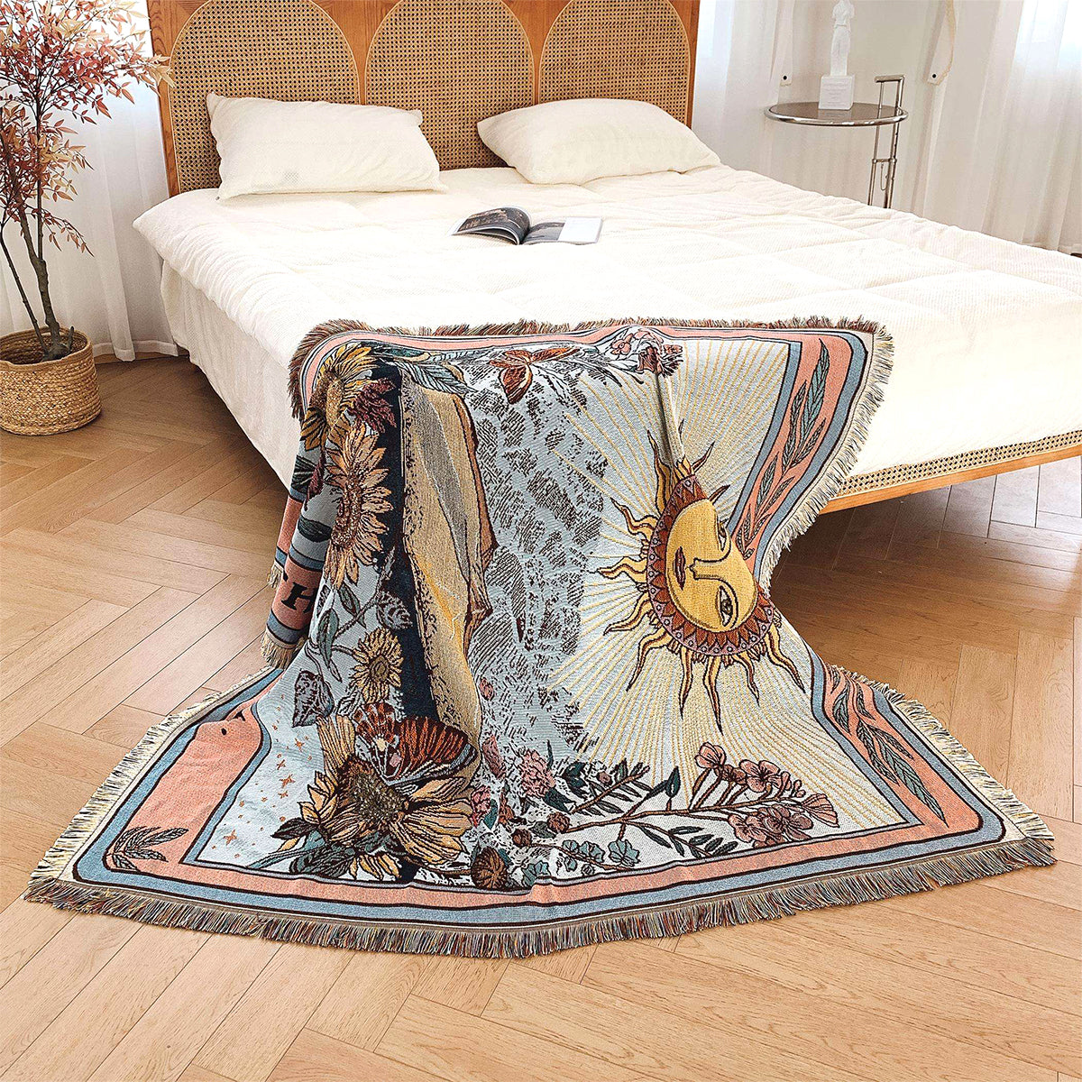 Cotton-Poly Jacquard Woven Blanket