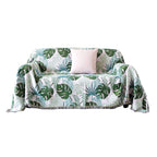 Monstera Leaf Pattern Woven Blanket