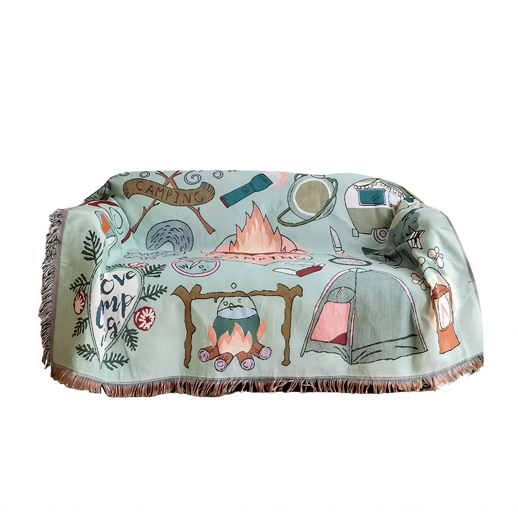 Cute Cartoon Pattern Woven Blanket