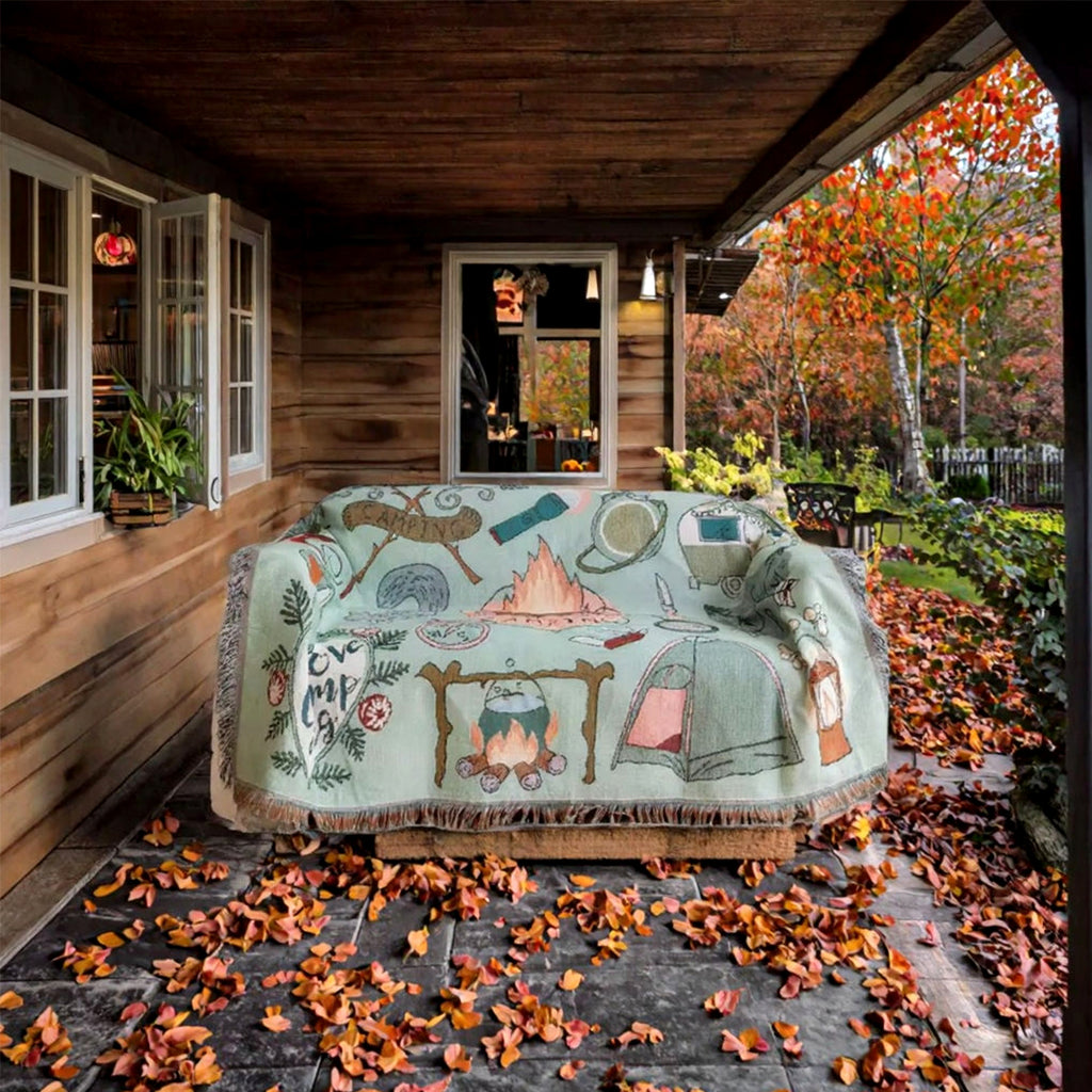 Cute Cartoon Pattern Woven Blanket