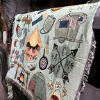 Cute Cartoon Pattern Woven Blanket