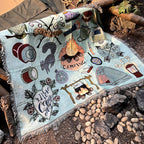 Cute Cartoon Pattern Woven Blanket