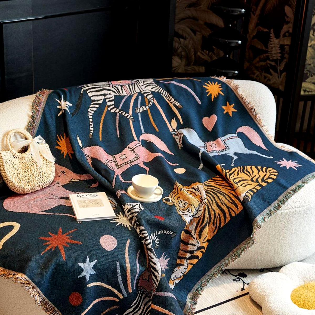 Animal Knit Sofa Blanket