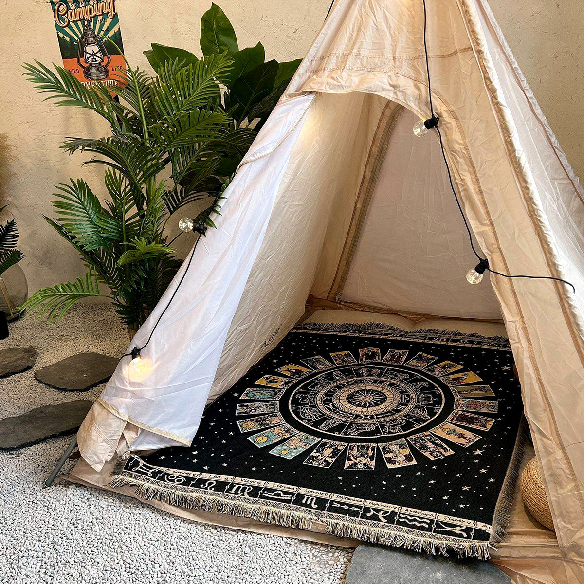 Black Woven Sofa & Bed Blanket