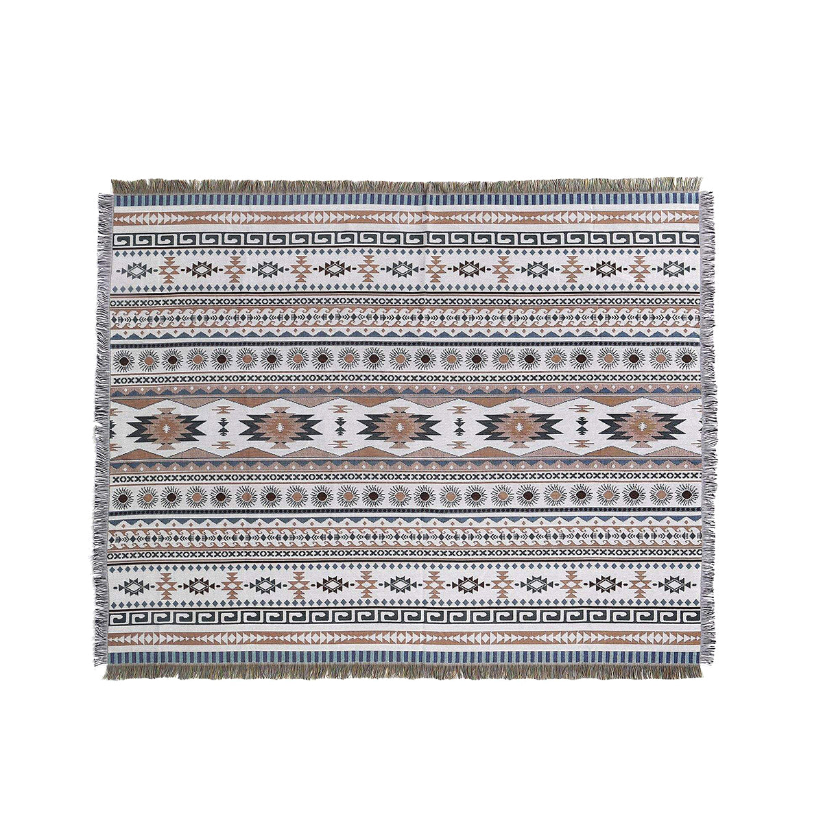 Bohemian Striped Woven Portable Blanket