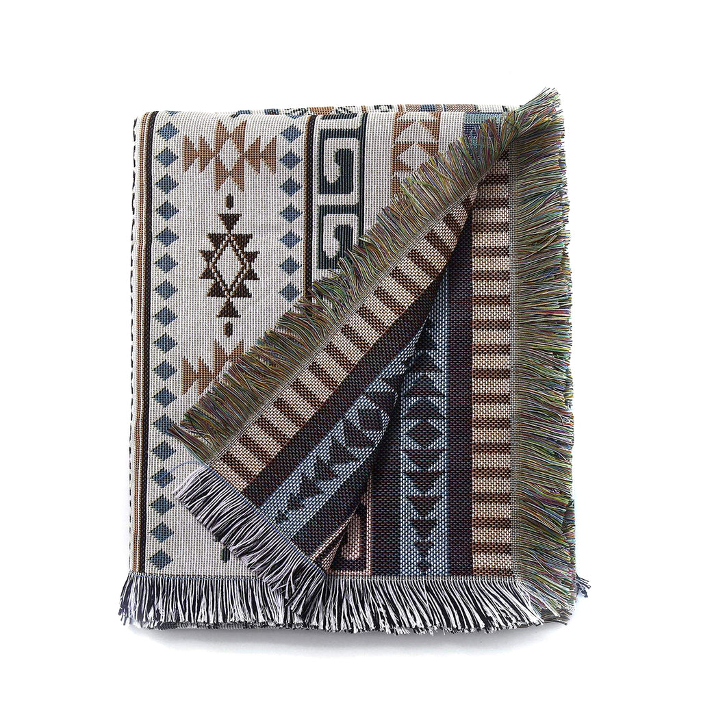 Bohemian Striped Woven Portable Blanket