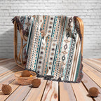 Bohemian Striped Woven Portable Blanket