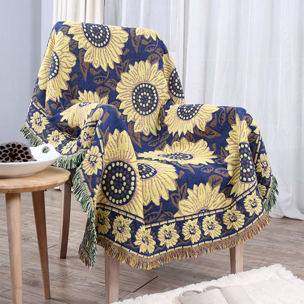 Fashion Bohemian Cotton Tassel Sofa Blanket
