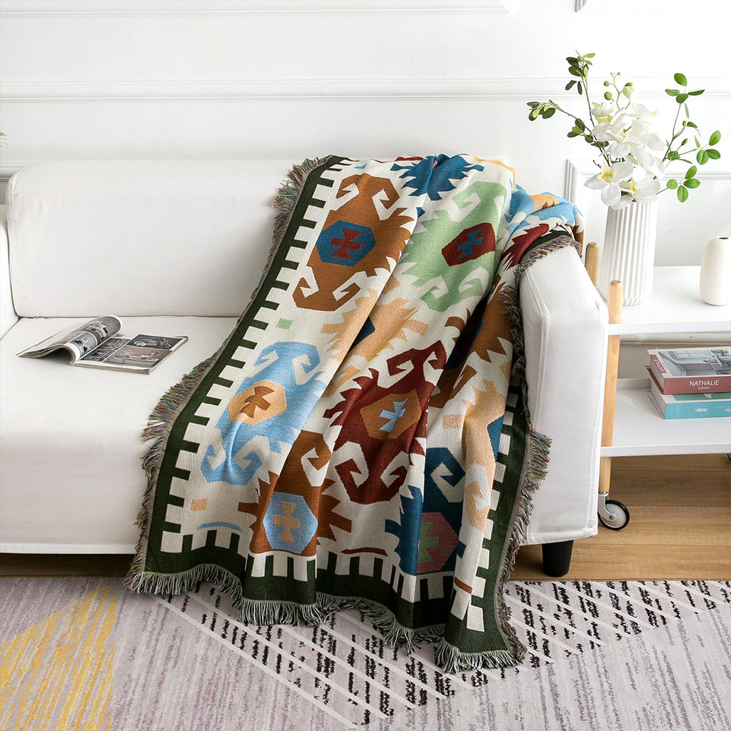 Woven Fringe Sofa Throw