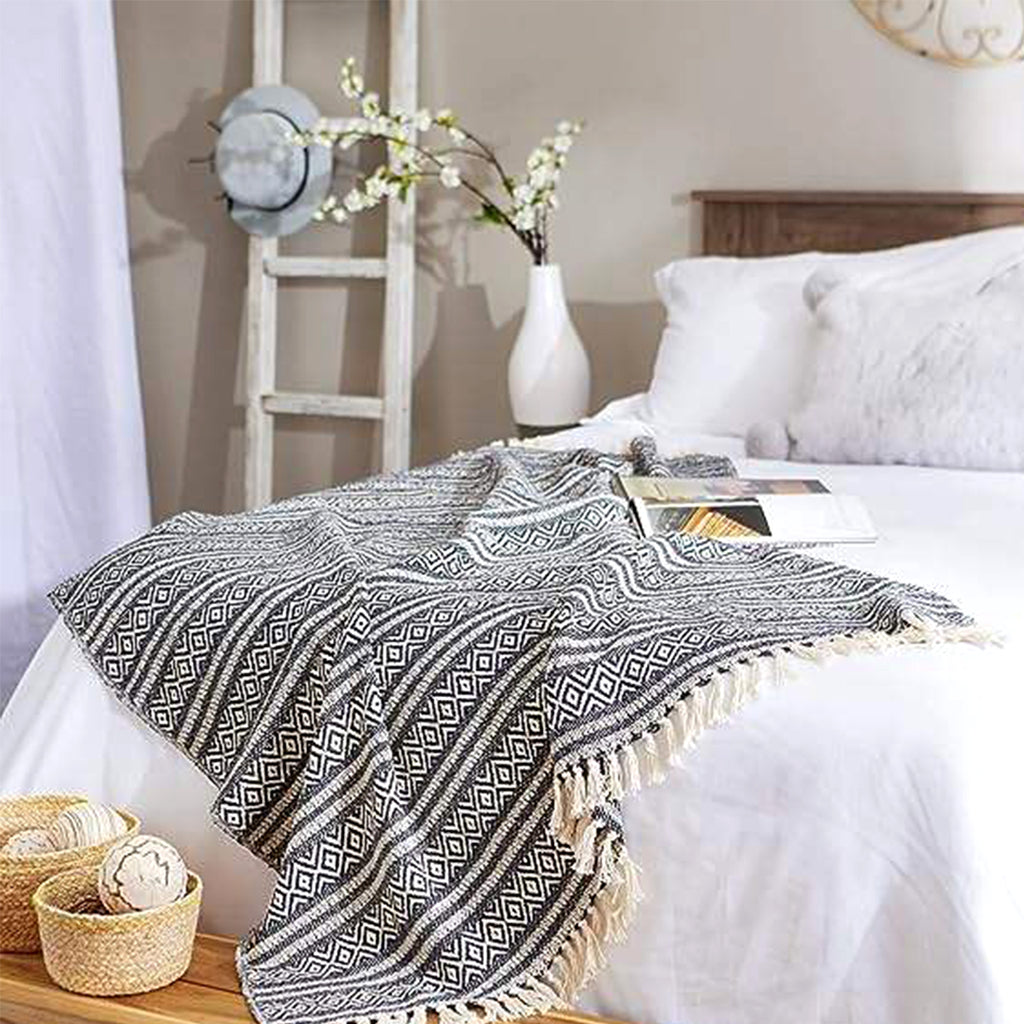 Herringbone Cotton Sofa Blanket