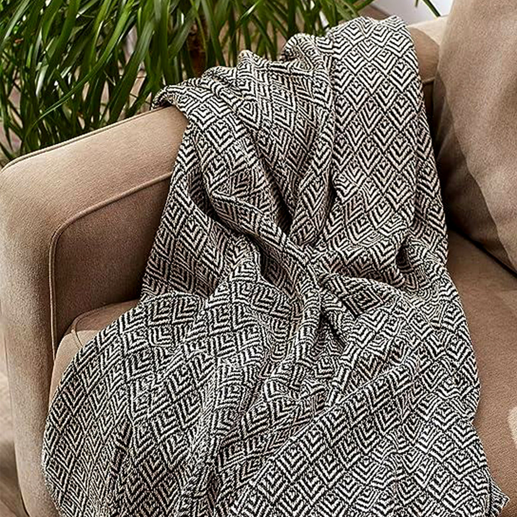 Herringbone Cotton Sofa Blanket