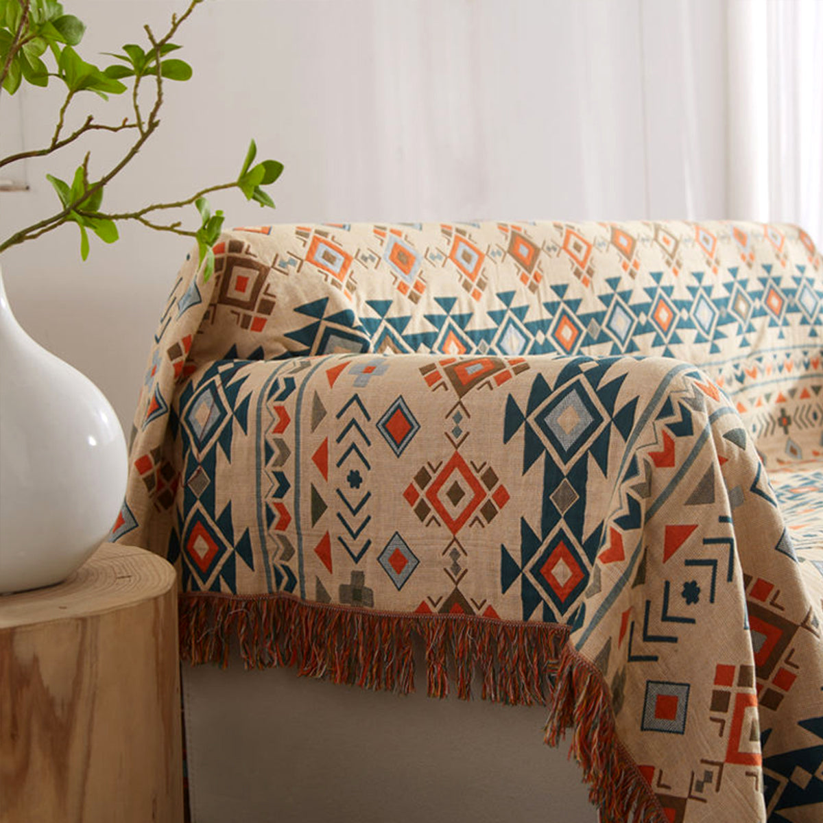 Vintage Floral Bohemian Jacquard Blanket