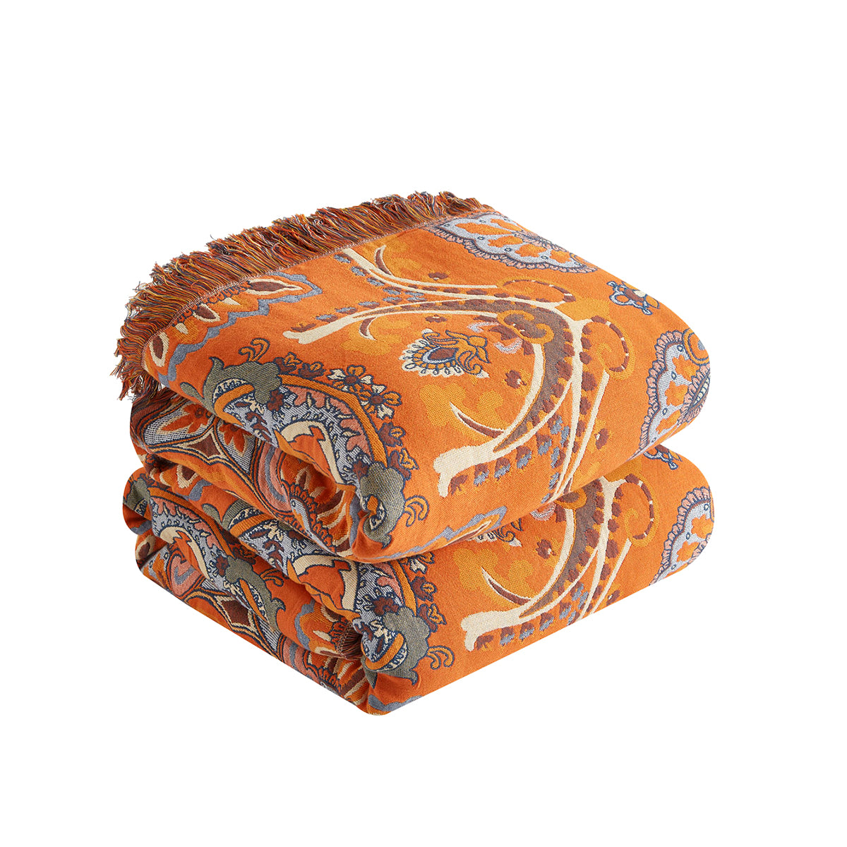 Vintage Floral Bohemian Tassel Blanket