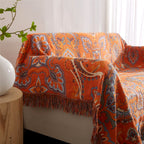 Vintage Floral Bohemian Tassel Blanket