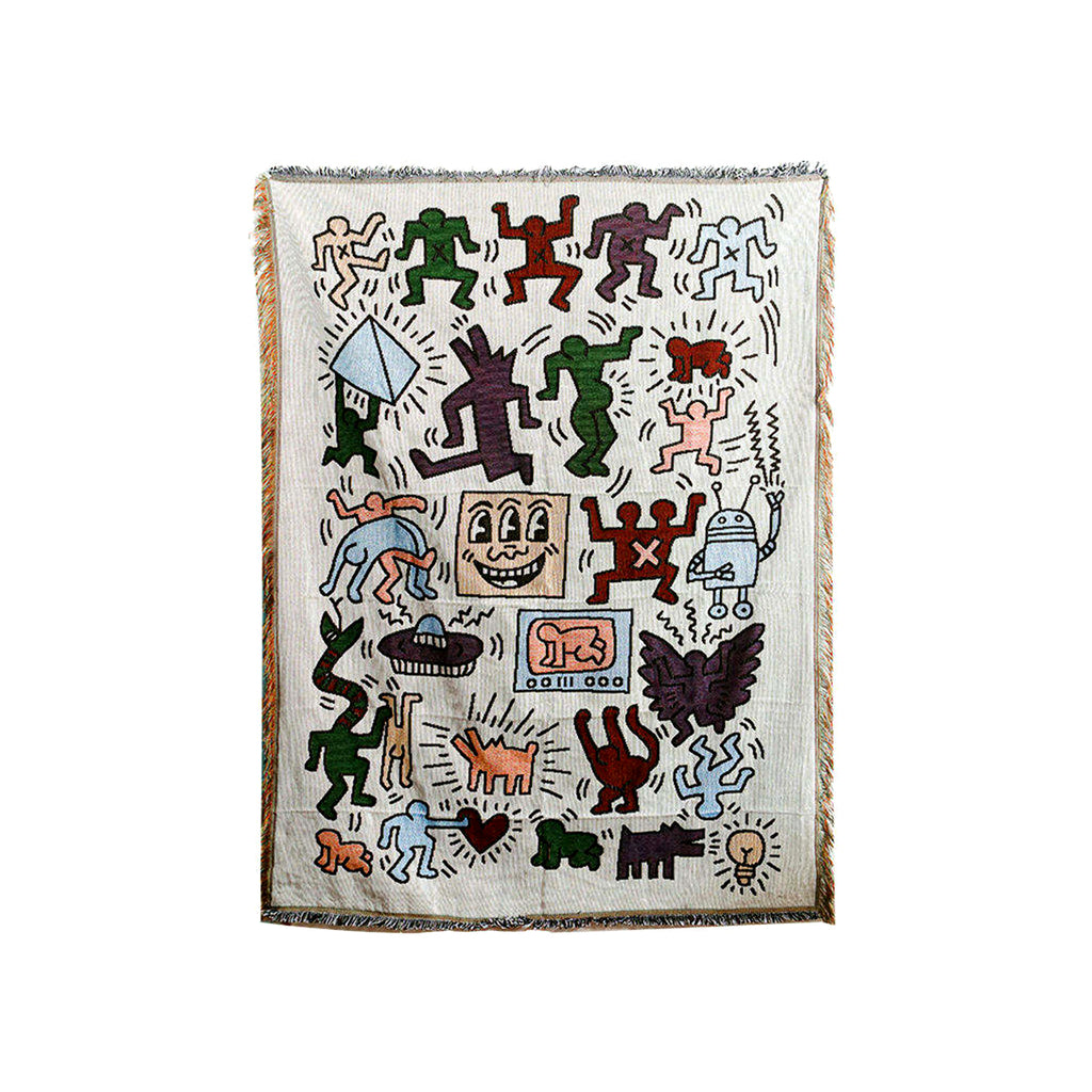 Graffiti Pattern Woven Blanket