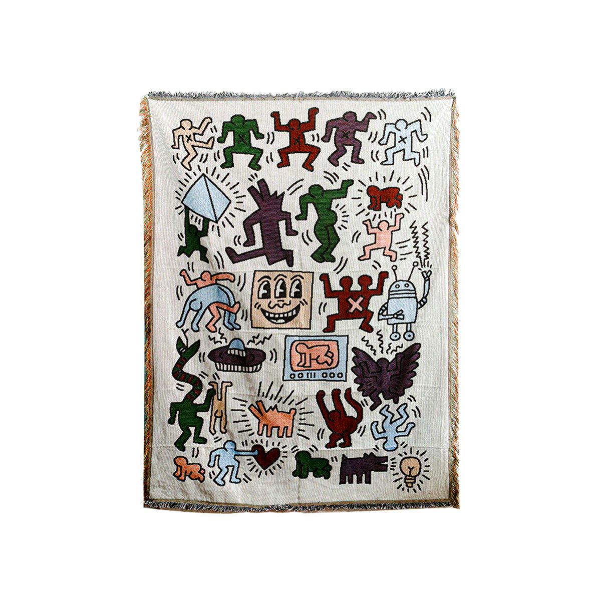 Graffiti Pattern Woven Blanket