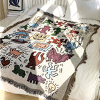 Graffiti Pattern Woven Blanket
