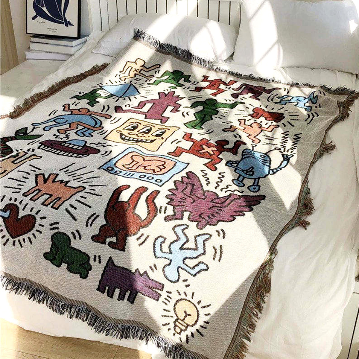 Graffiti Pattern Woven Blanket