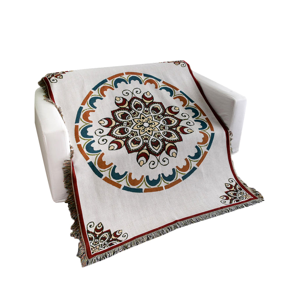 Cotton-Poly Blend Tassel Throw