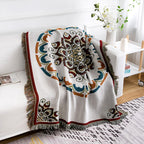 Cotton-Poly Blend Tassel Throw