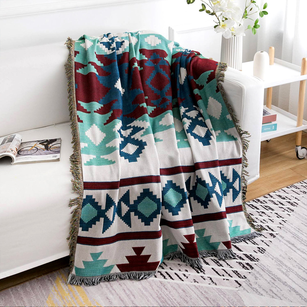 Bohemian Cotton-Polyester Sofa Throw