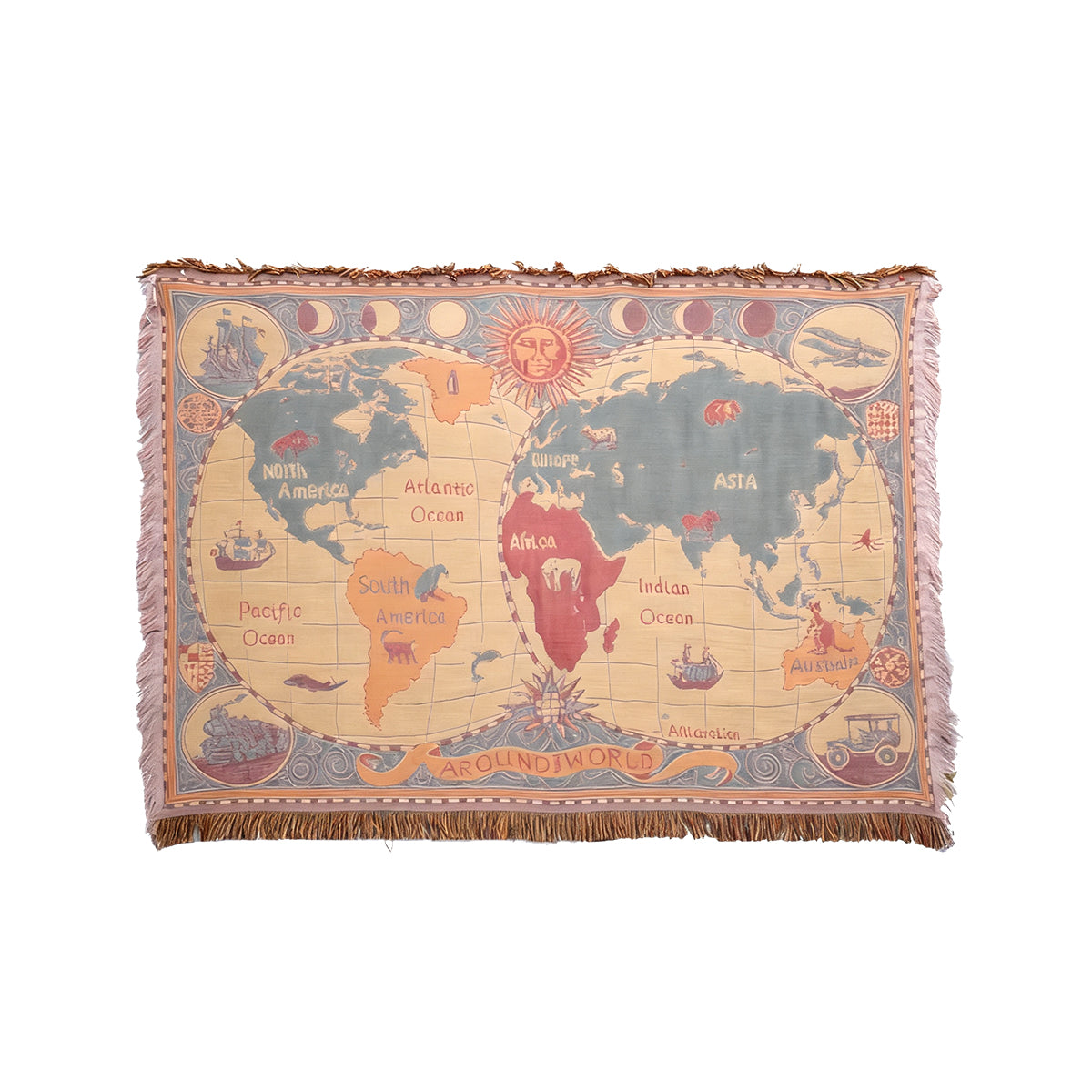 Vintage Jacquard Tassel Blanket