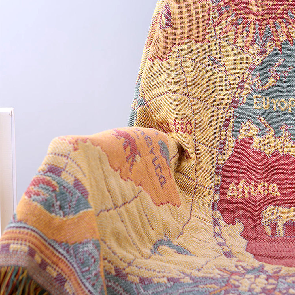 Vintage Jacquard Tassel Blanket