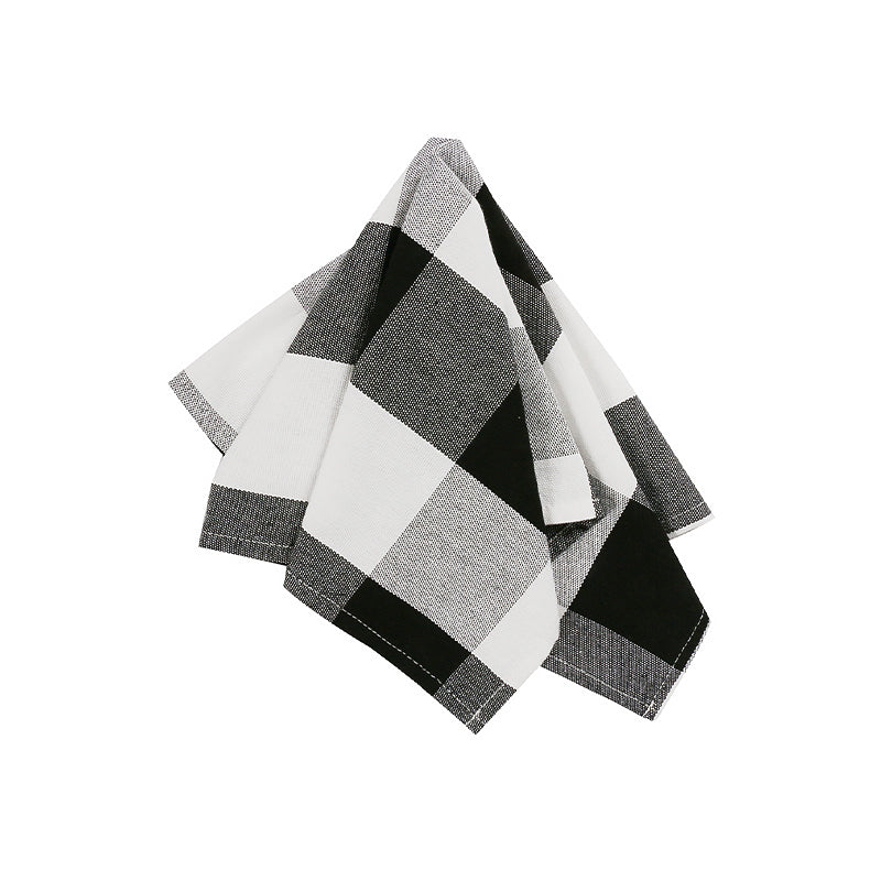Black and White Striped Check Placemat