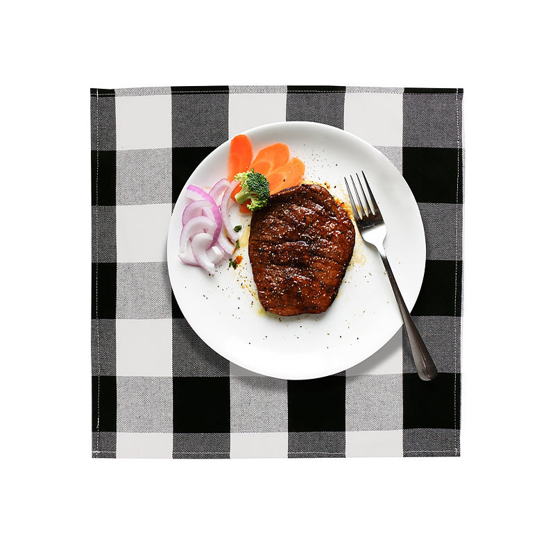 Black and White Striped Check Placemat