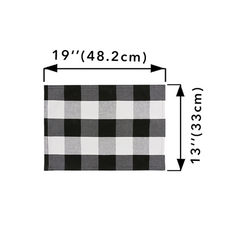Black and White Striped Check Placemat