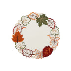 Brown Green Leaf Round Placemat