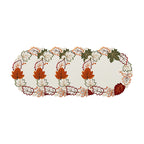 Brown Green Leaf Round Placemat