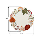 Brown Green Leaf Round Placemat