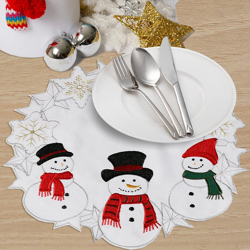 Hollow Snowflake Round Placemat