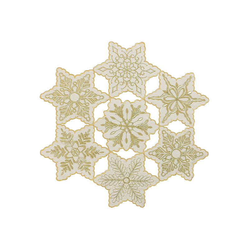 Golden Snowflake Round Placemat