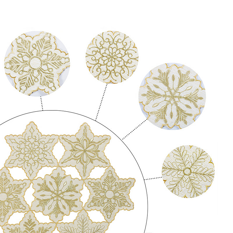 Golden Snowflake Round Placemat