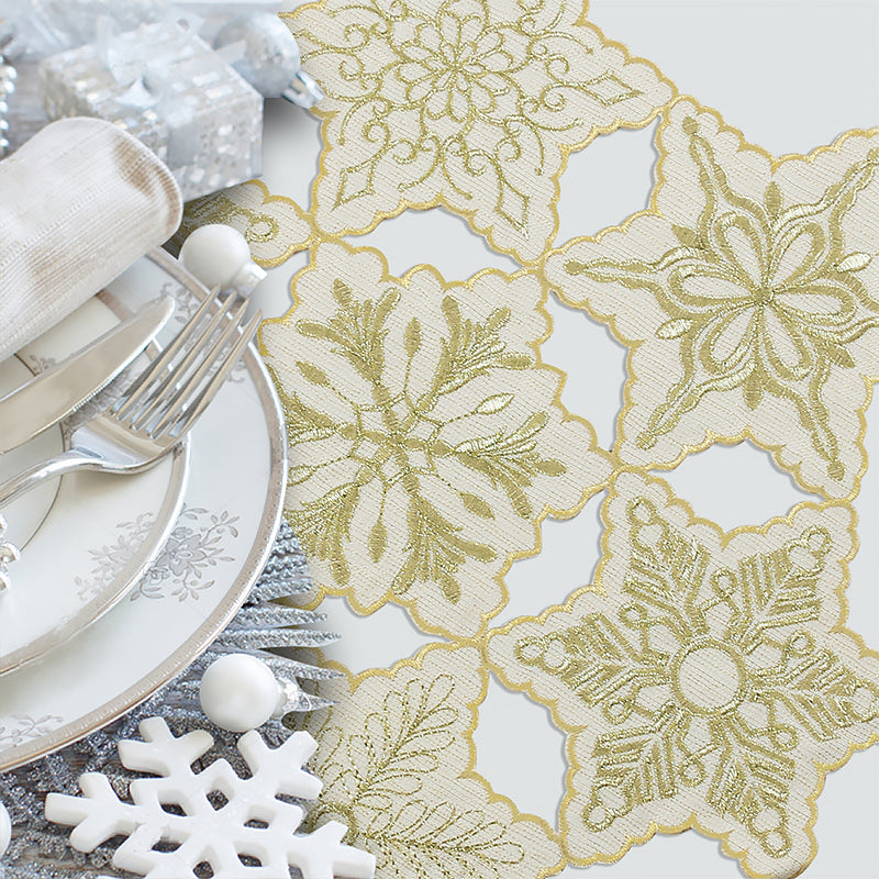 Golden Snowflake Round Placemat