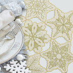 Golden Snowflake Round Placemat